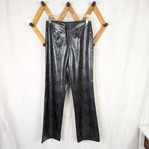 Vintage Star City Snake Print Vinyl High Rise Bootcut Pants - 29